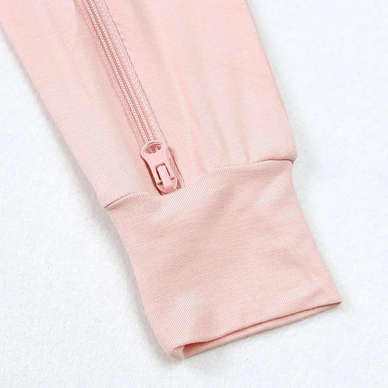 Baby Bodysuit Boy Girl Bamboo Fibers Crawl Suit Summer Solid Color Sleeveless Zip Jumpsuit 0-24 Months Newborn Baby Clothing