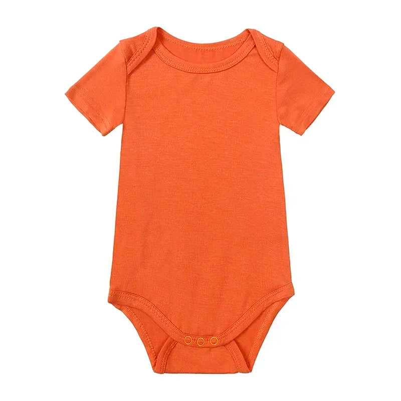 Bamboo Fiber Baby Girl Clothes Solid Color Short Sleeve Baby Clothing Boy Bodysuits Summer Infatn Clothing 0-24 Months