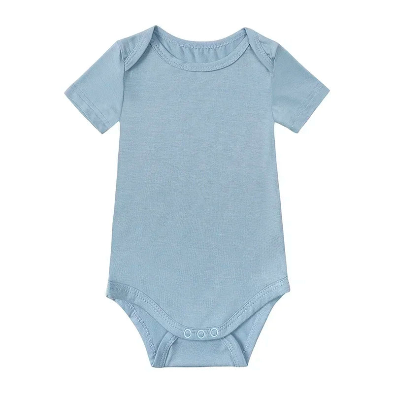 Bamboo Fiber Baby Girl Clothes Solid Color Short Sleeve Baby Clothing Boy Bodysuits Summer Infatn Clothing 0-24 Months