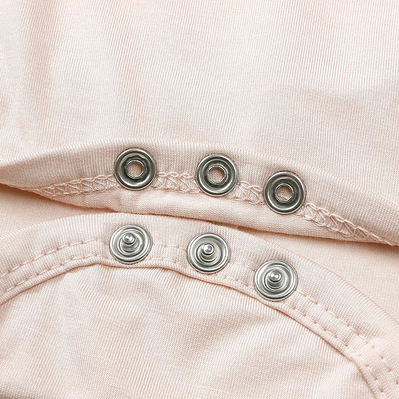 Baby Clothing Boys Girls Bamboo Fibers Bodysuits 0-24 Months Solid Color Long Sleeve Diagonal Button Onesies Newborn Outfits