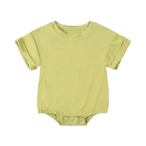 Bamboo Fiber Baby Clothes Boys Bodysuit Fashion Solid Short Sleeve Baby Girls Clothes Summer Newborn Clothing 3-24 Months