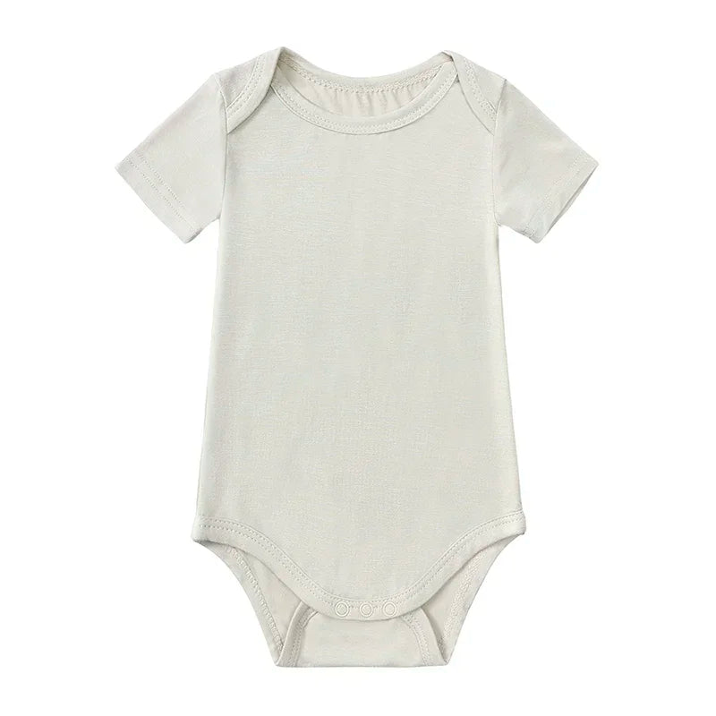 Bamboo Fiber Baby Girl Clothes Solid Color Short Sleeve Baby Clothing Boy Bodysuits Summer Infatn Clothing 0-24 Months