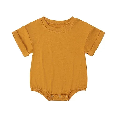Bamboo Fiber Baby Clothes Boys Bodysuit Fashion Solid Short Sleeve Baby Girls Clothes Summer Newborn Clothing 3-24 Months