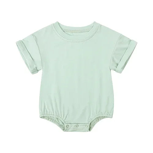 Bamboo Fiber Baby Clothes Boys Bodysuit Fashion Solid Short Sleeve Baby Girls Clothes Summer Newborn Clothing 3-24 Months