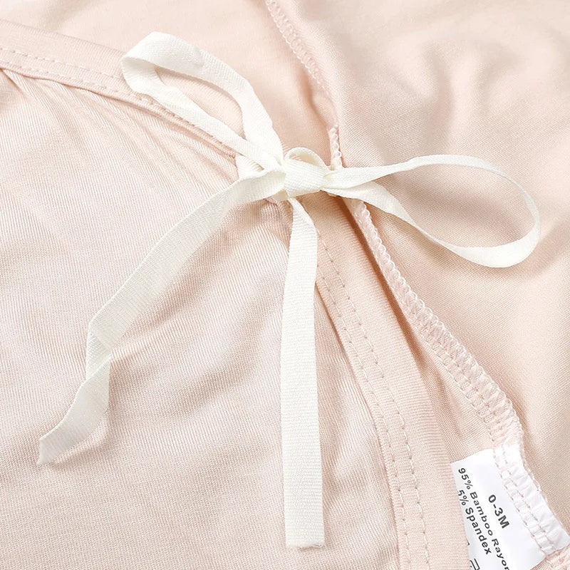 Baby Clothing Boys Girls Bamboo Fibers Bodysuits 0-24 Months Solid Color Long Sleeve Diagonal Button Onesies Newborn Outfits